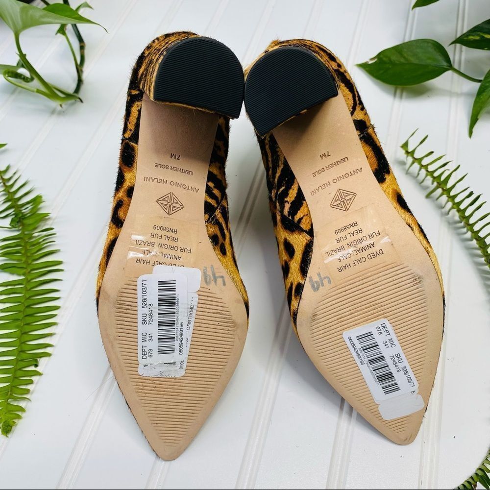 Antonio Melani Animal Print Zebra Cheetah Fur Heeled Ankle Boots NEW Size 7 - Picture 7 of 7